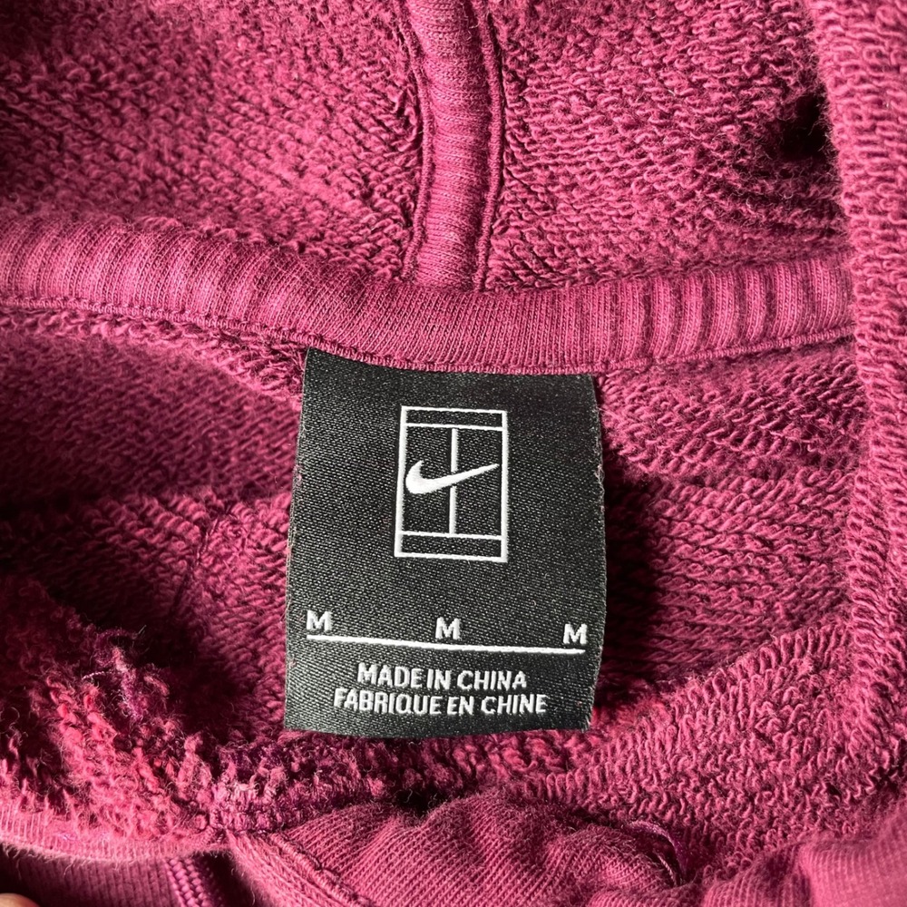 Nike Court Hoodie Women Medium Maroon Purple Tennis Pullover Sweatshirt Heritage - Picture 4 of 9